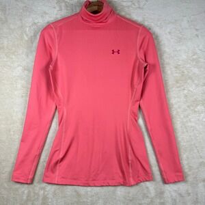 Under Armour ColdGear Fitted Mock Neck Long Sleeve Top Salmon Size SM